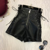 Rosetic PU Leather Women Shorts