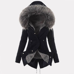 Women Casual Faux Fur Hooded Parka