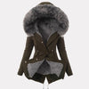 Women Casual Faux Fur Hooded Parka