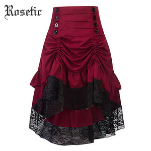 Rosetic Gothic Asymmetrical Skirt