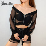 Rosetic Gothic Sexy Short Women Blouse