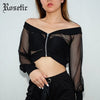 Rosetic Gothic Sexy Short Women Blouse