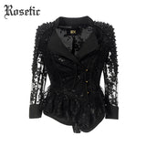 Lace Coat Gothic Black Punk