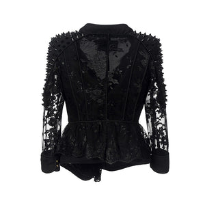 Lace Coat Gothic Black Punk