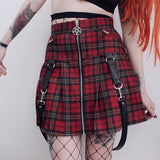 Rosetic Plaid Skirts Punk  Rock Gothic