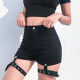 Shorts Casual Black Gothic Cool Punk